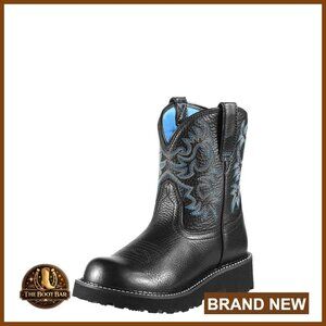 Leather Western Boots with 8" Shaft and Fatbaby Toe Design